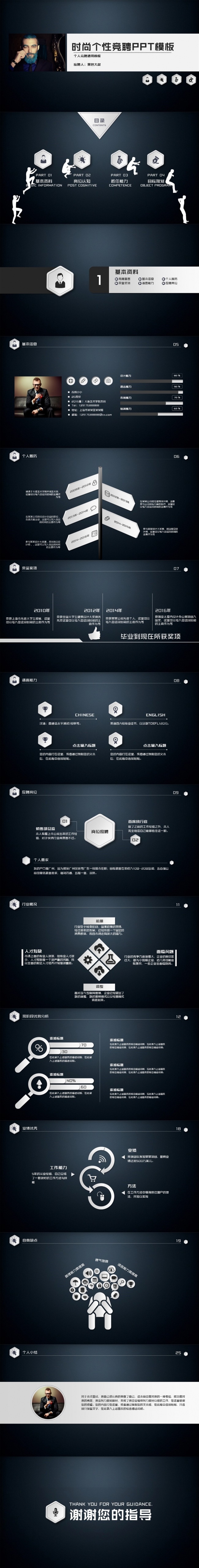 实用个人竞聘简历PPT动态模板