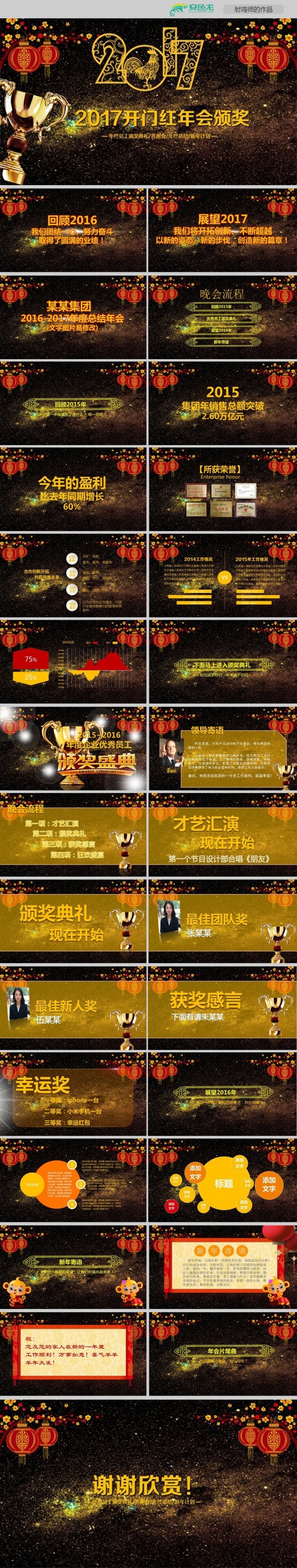 2017开门红年会颁奖PPT