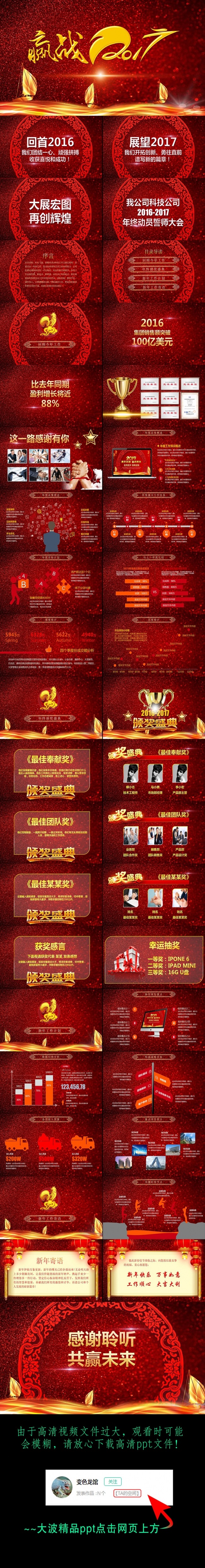 赢战2017企业年会颁奖晚会PPT模板