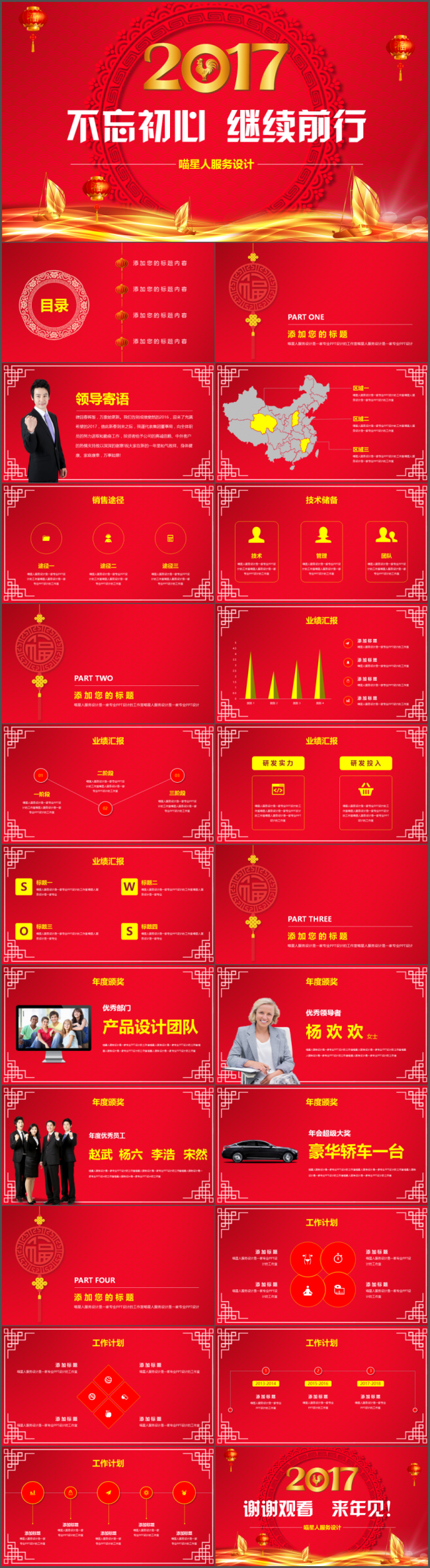 【年会总结】公司年会员工颁奖工作总结年终汇报述职培训精美模板