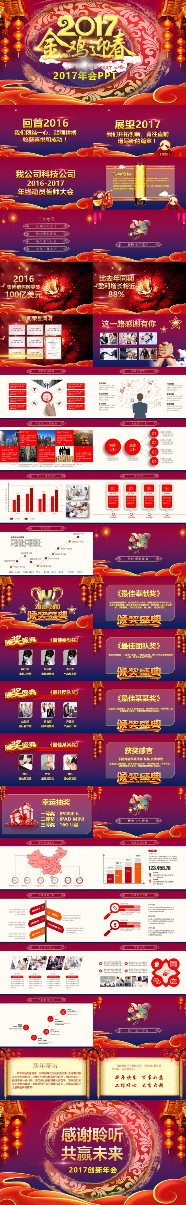 【精品年会】公司年会颁奖典礼2018工作计划年终总结PPT