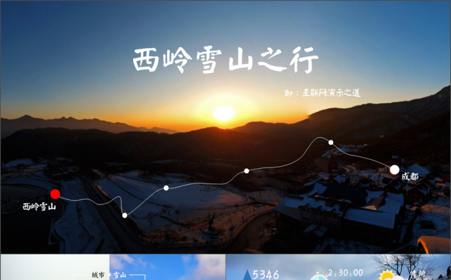 雪山旅游大气风景游记通用PPT模板缩略图