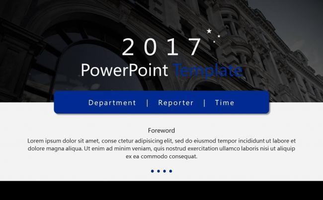 2017欧美风简约大气深蓝年终总结暨新年计划PPT模板缩略图
