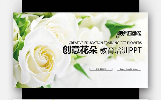 创意清新菊花 教育培训 网络说课授课 手绘花纹PPT缩略图