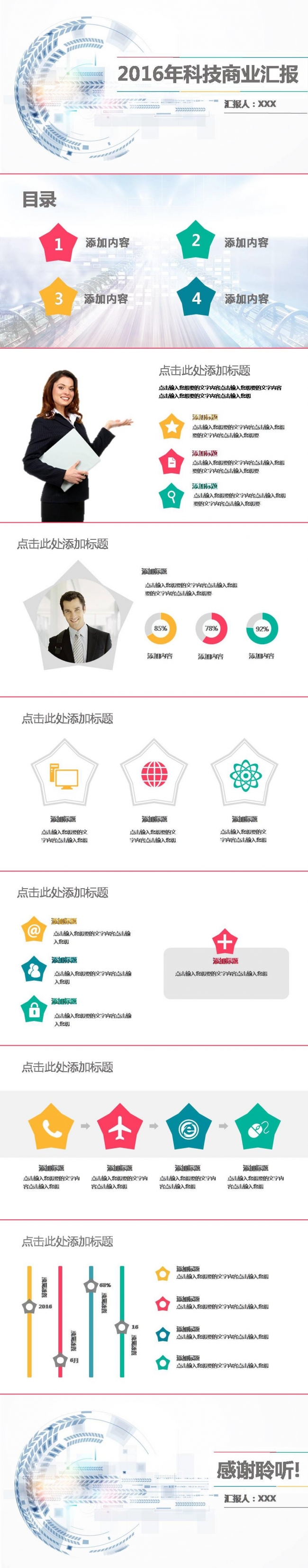 2017年科技商业工作汇报总结ppt动态模板