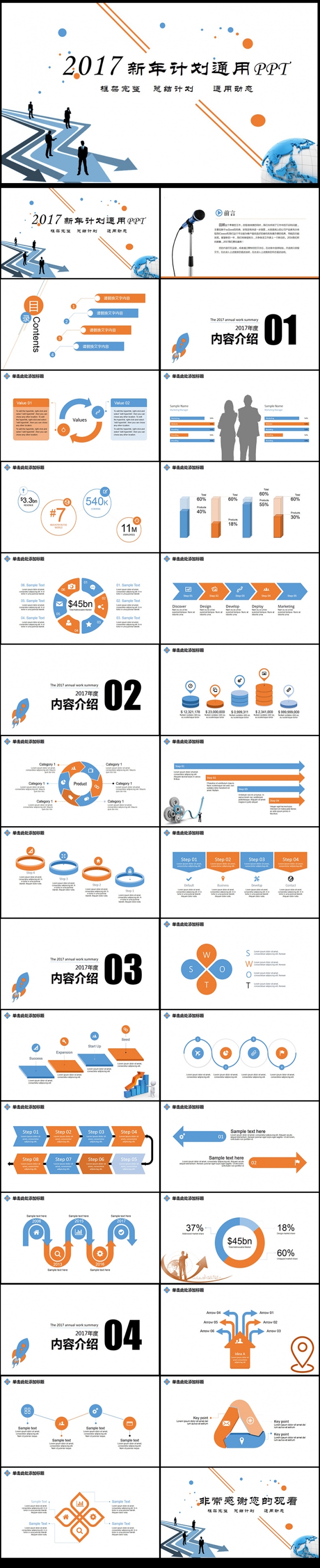  2017工作总结汇报工作计划PPT模板,