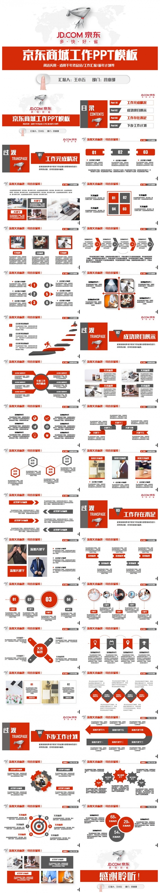 动感简洁京东商城京东快递工作通用PPT