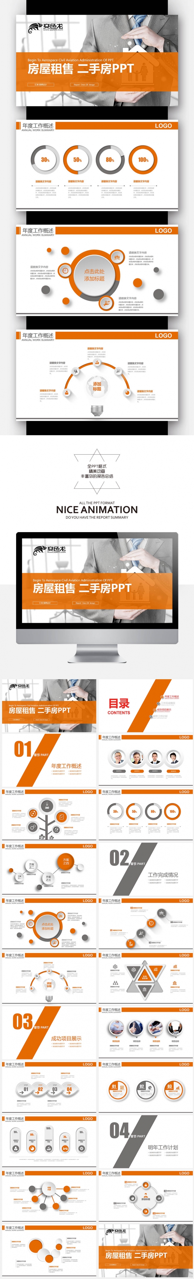 【壹德】地产开发 城市建设房地产 房屋租售 二手房PPT模板
