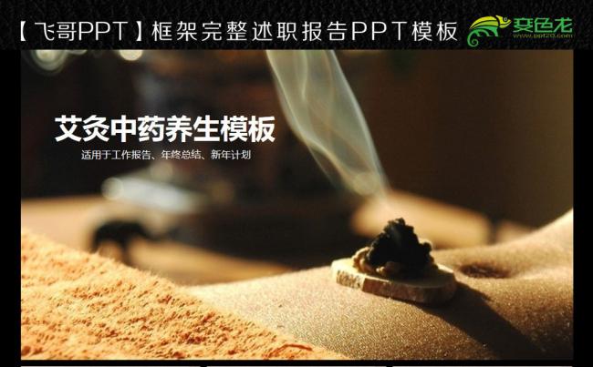 【飞哥PPT】艾灸ppt 艾灸 中医养生ppt缩略图