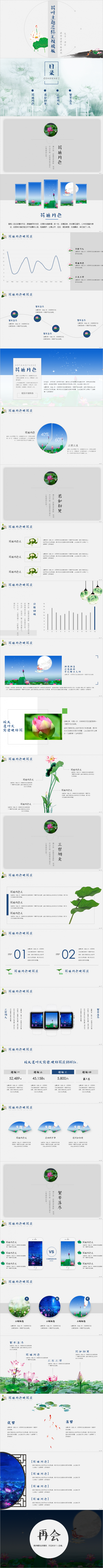 荷叶元素主题实用模板|文字效果见预览图