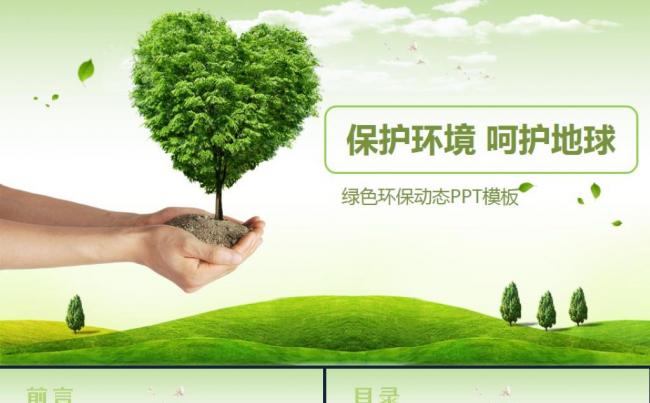 保护环境呵护地球绿色环保工作报告ppt模板缩略图