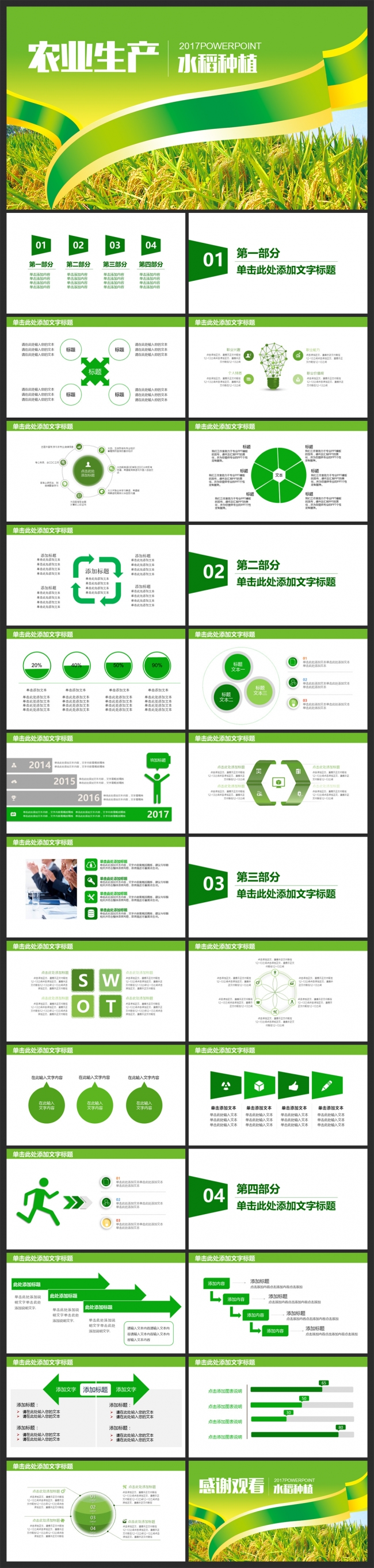 农业生产水稻播种新农村建设动态PPT