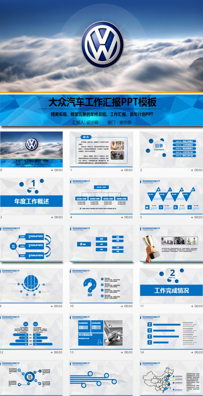 大众汽车生产销售4S店售后动态PPT模板