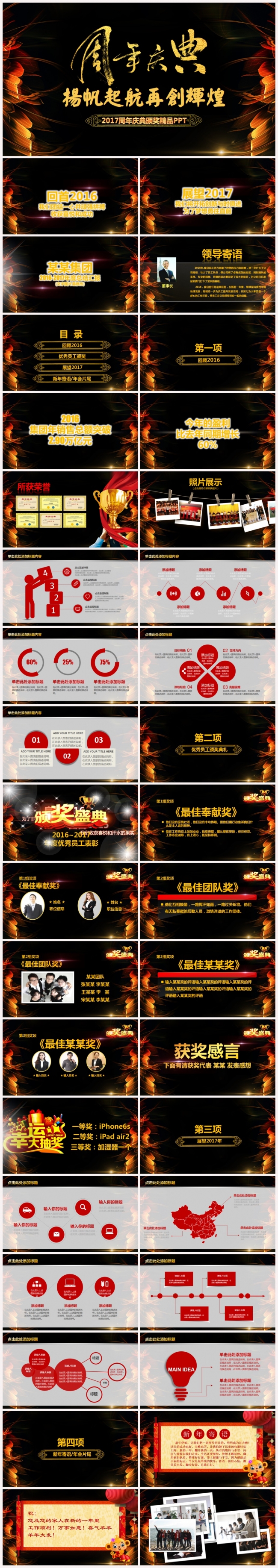 周年庆典2017工作计划年会誓师大会颁奖典礼PPT