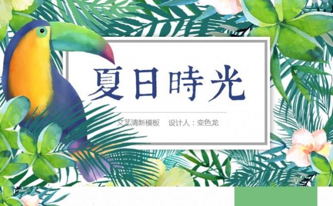 文艺清新夏日时光商务工作汇报通用ppt模板缩略图
