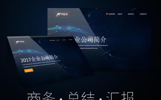 （热门精品）科技时尚商务企业简介实用2017工作计划PPT缩略图
