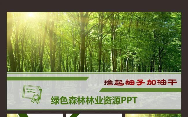 绿色森林植树造林林业木材园林绿化PPT动态模板缩略图