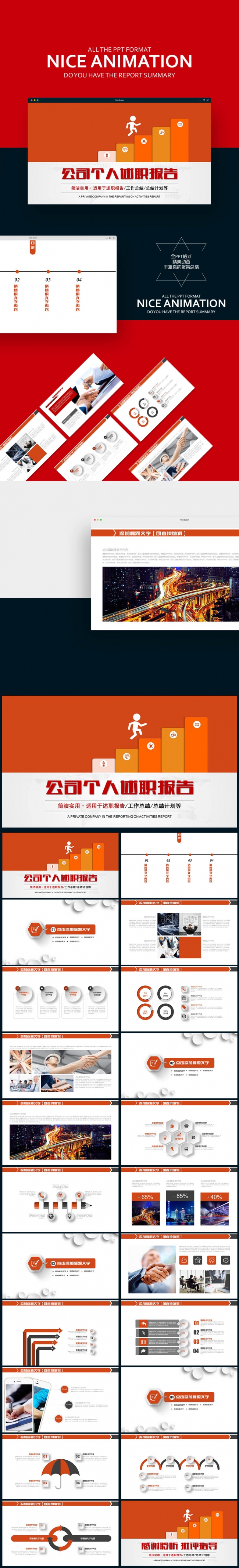 个人述职报告个人年终总结实习报告计划汇报PPT模板