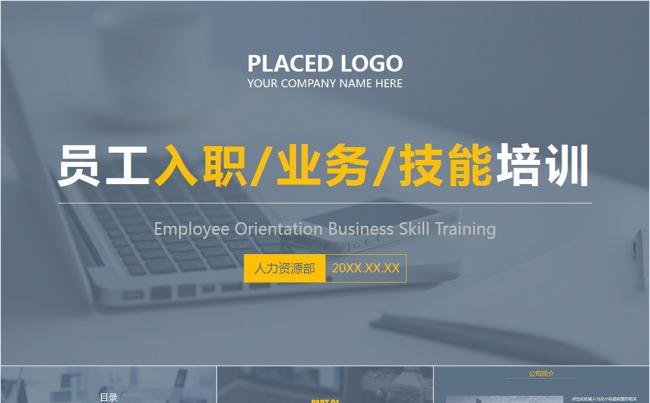 欧美商务简约风格员工入职培训PPT模板缩略图