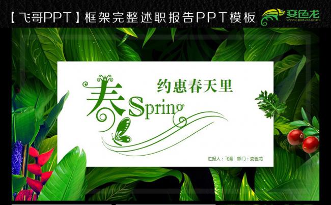 【飞哥PPT】精致绿色春天里春季通用ppt缩略图