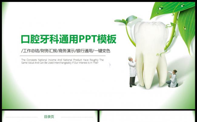 牙齿口腔牙医牙科工作汇报总结健康PPT模板缩略图