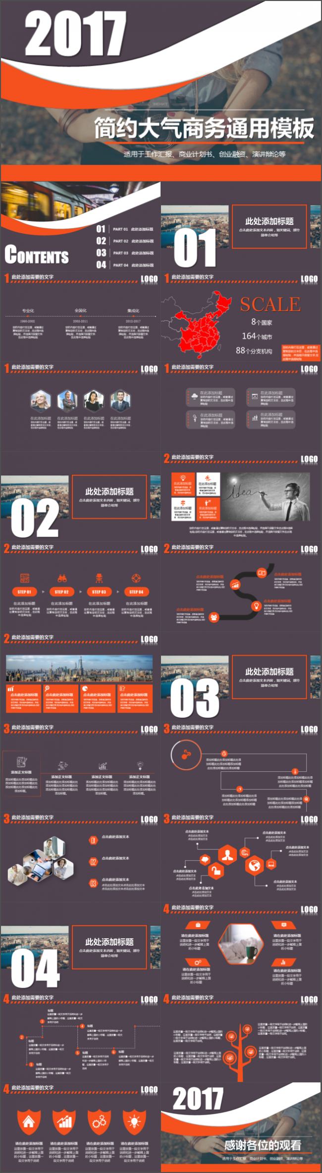 简约创意工作总结商业计划书创业融资品牌宣传PPT模板