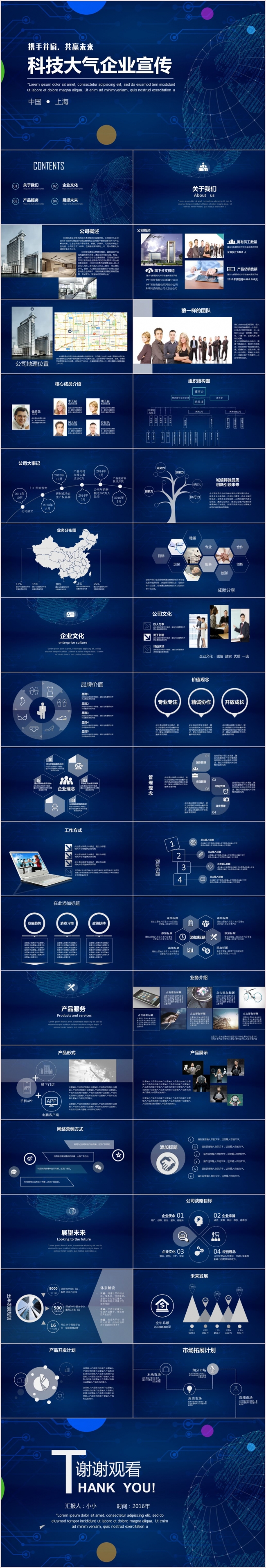 互联网科技大气企业宣传介绍ppt模板
