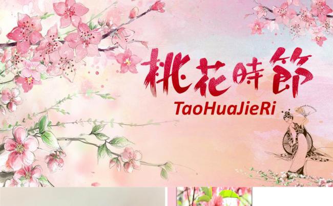 粉红色桃花节工作汇报PPT模板缩略图