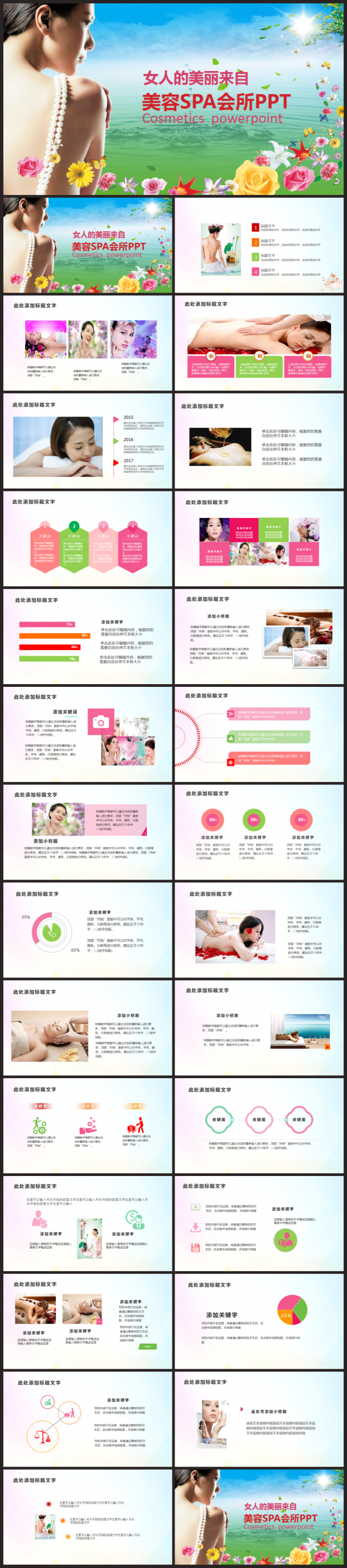 【美容养生SPA行业】工作计划、总结、报告PPT模板