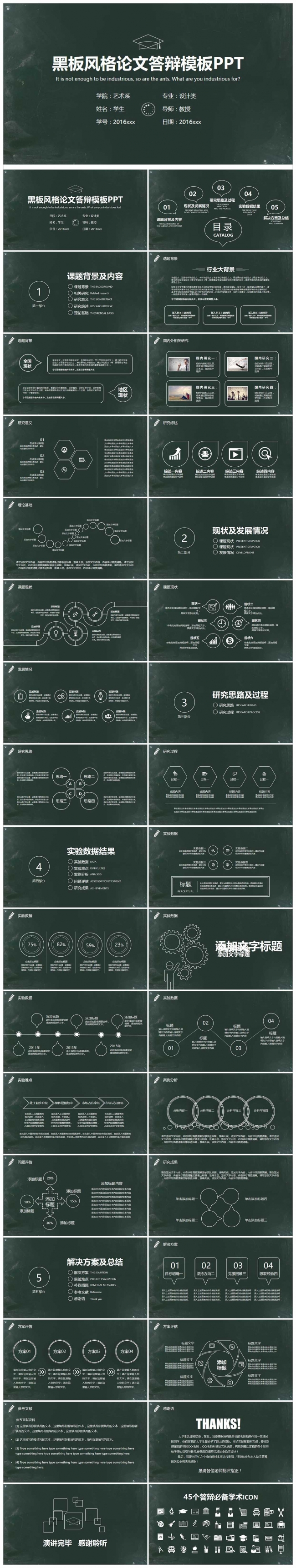 毕业设计论文答辩课题汇报学术研究幻灯片通用ppt模板