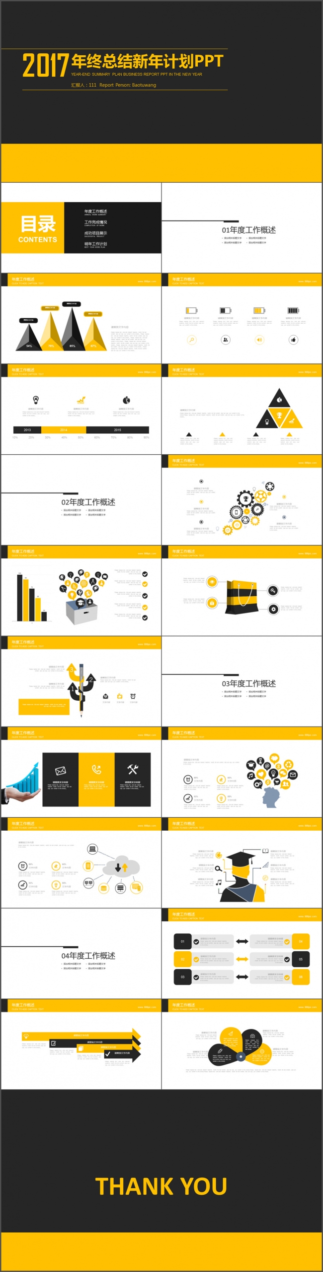 2017工作计划年终总结工作汇报PPT