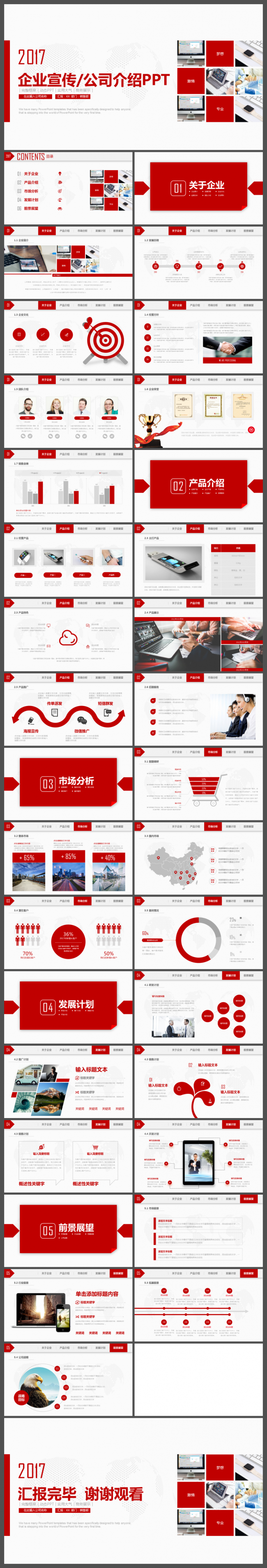 精美红色企业宣传公司介绍ppt商业计划书
