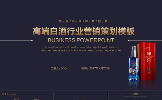 高端白酒行业营销策划PPT模板缩略图