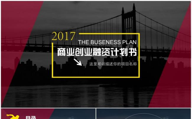 2017商务风商业计划书企业融资公司简介商务ppt模板缩略图