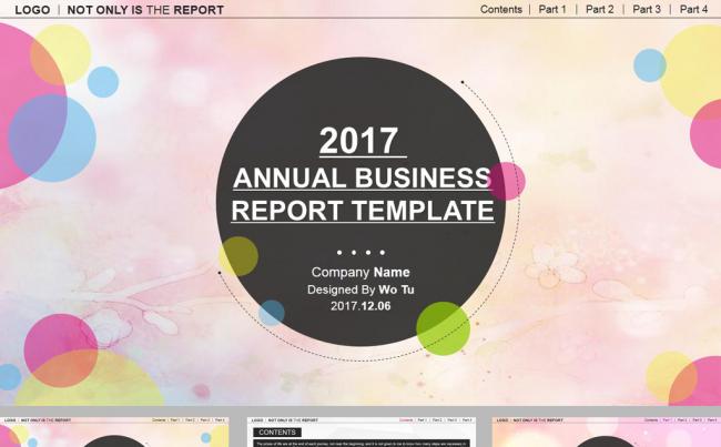 彩色欧式简约商务工作总结PPT模板缩略图