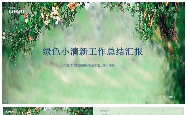 绿色小清新工作总结汇报PPT缩略图