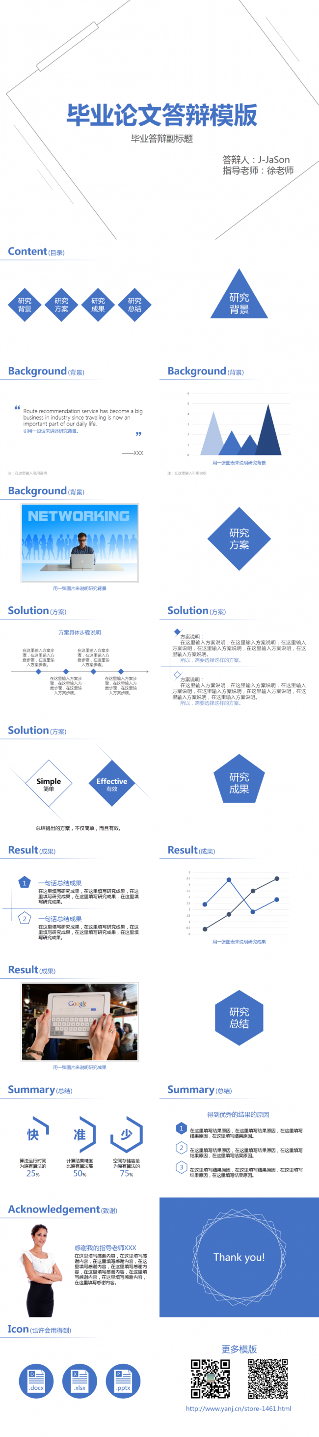 简约论文汇报、毕业设计模版