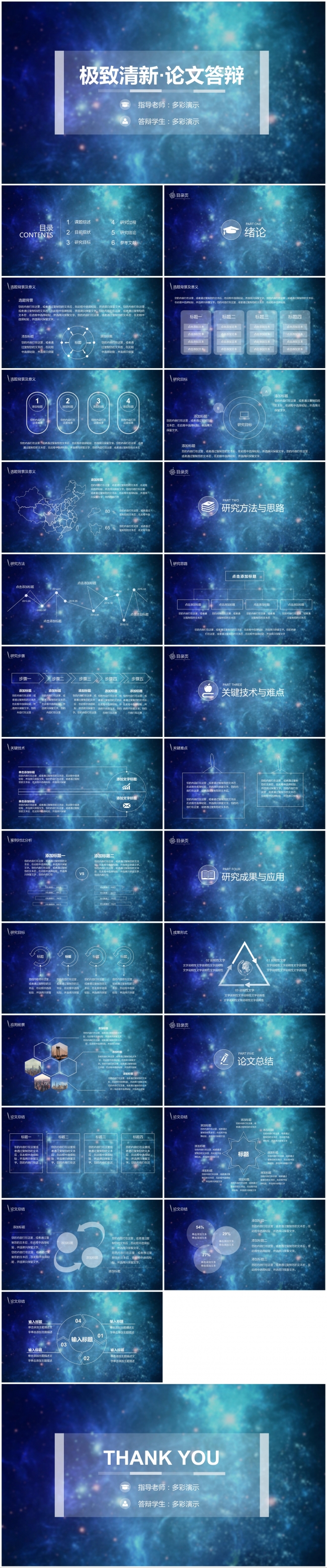 极致清新论文答辩模板