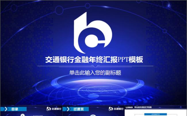 交通银行交行年中总结报告动态PPT模板缩略图