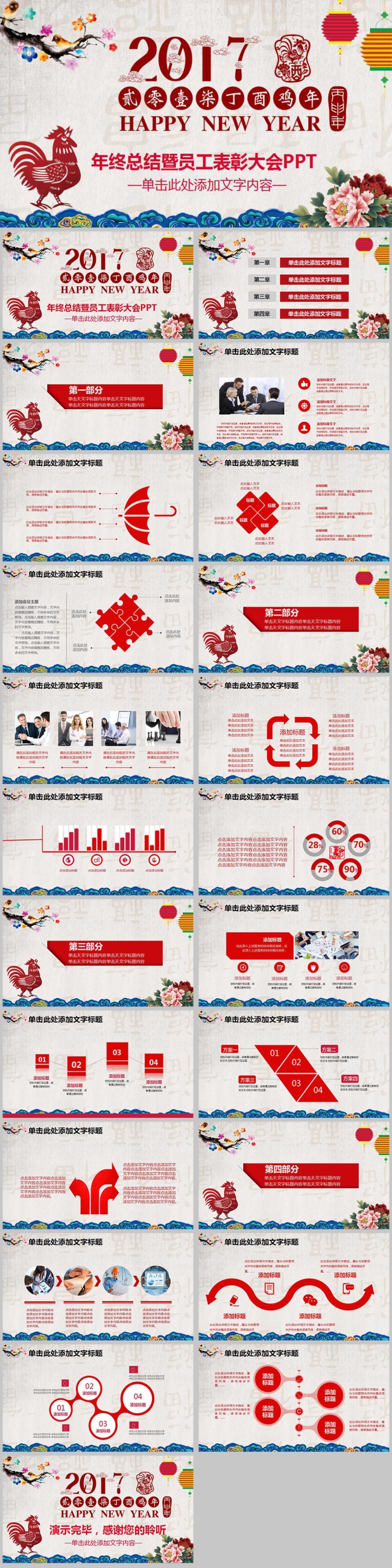 2017年终总结暨员工表彰大会ppt模版