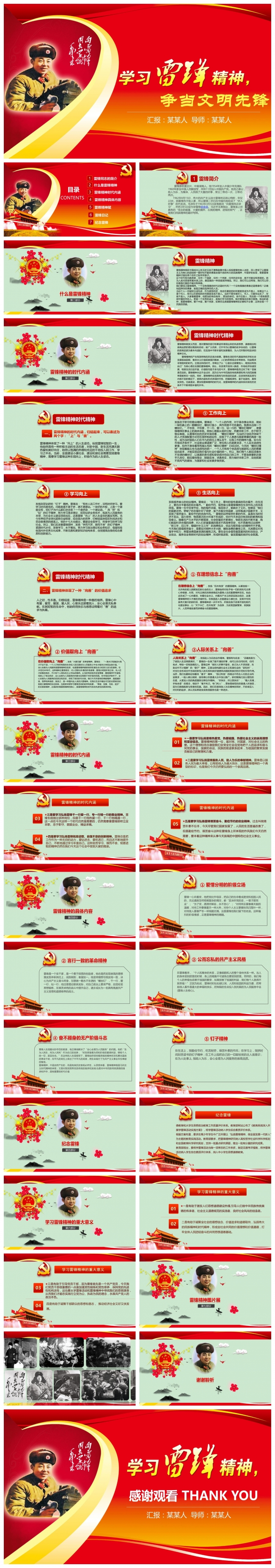 学习雷锋精神争当文明先锋事迹纪念主题活动ppt模板