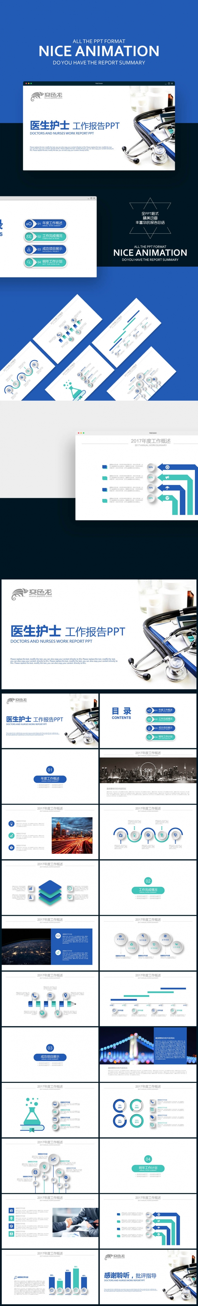【壹德】医生护士护理 医护专业 实习报告 医药科技医疗PPT