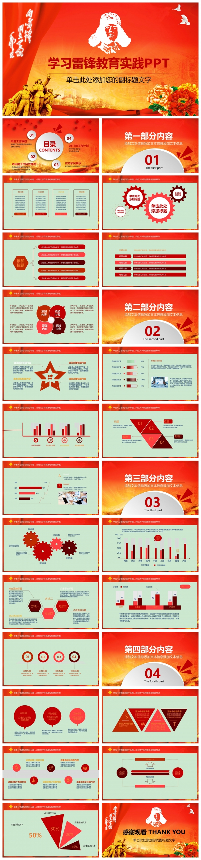 学习雷锋精神事迹纪念教育ppt