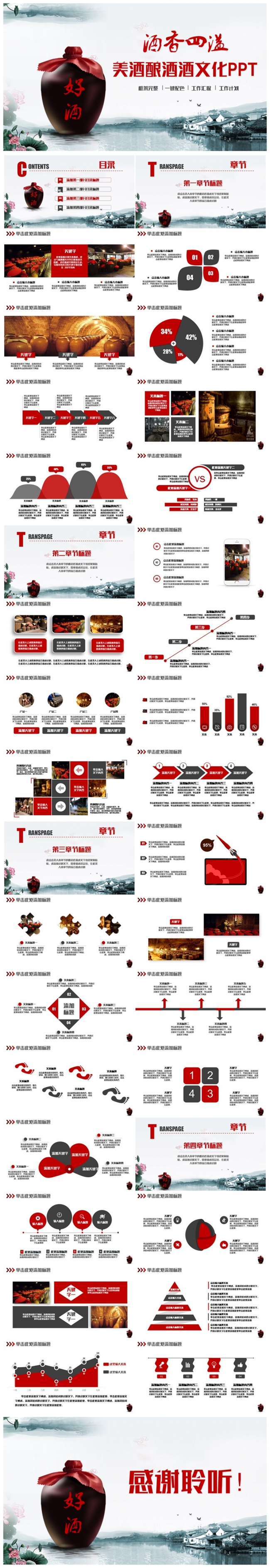 简约风美酒酒业酒厂酒文化酿酒PPT