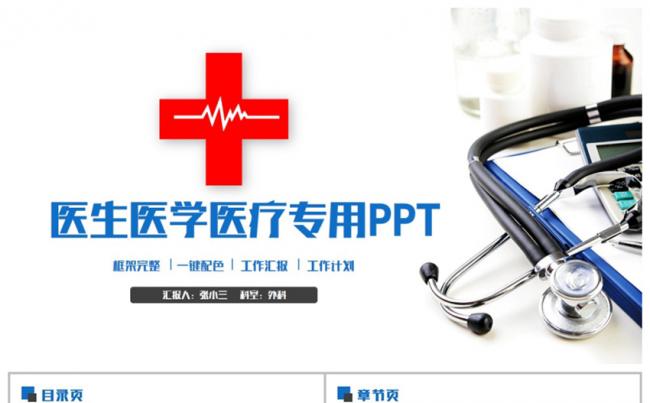 动感清新医生医疗医学医院工作报告PPT缩略图