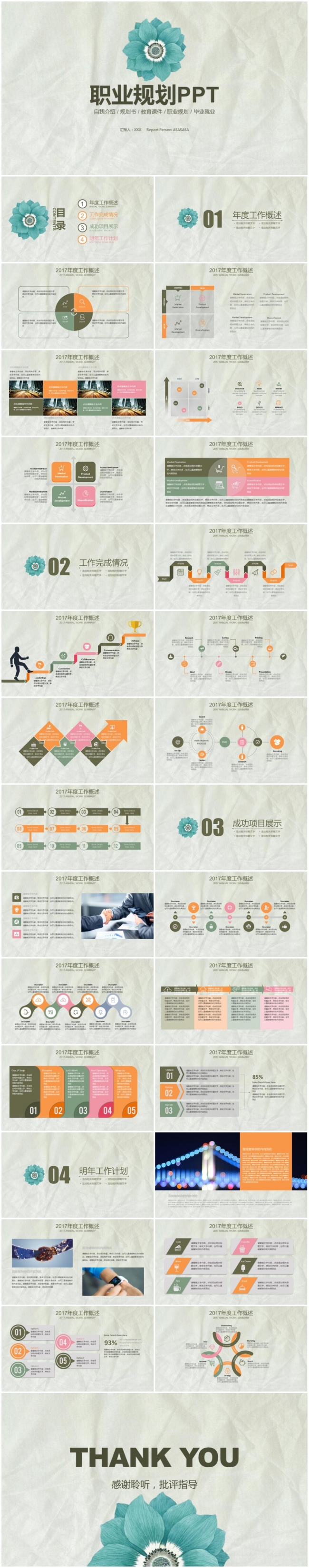 职业生涯规划ppt模板大学生个人简历制作