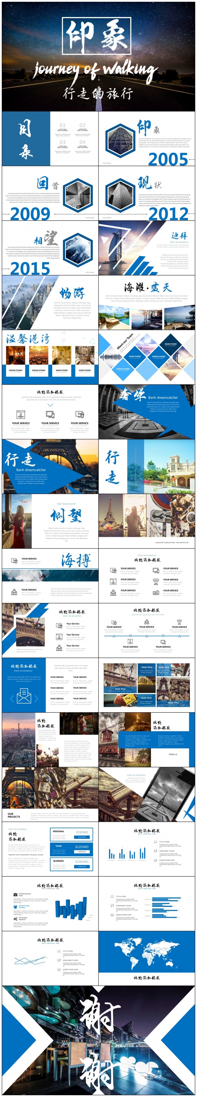 印象派行走的力量旅游日记演示模板