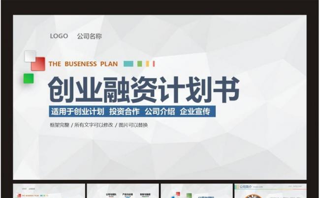 简洁大气商业策划书创业计划项目投资PPT缩略图