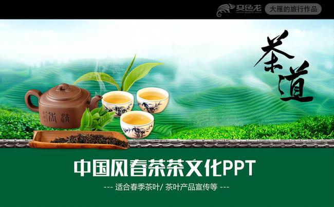 中国风茶叶春茶上市茶道茶文化PPT模板缩略图