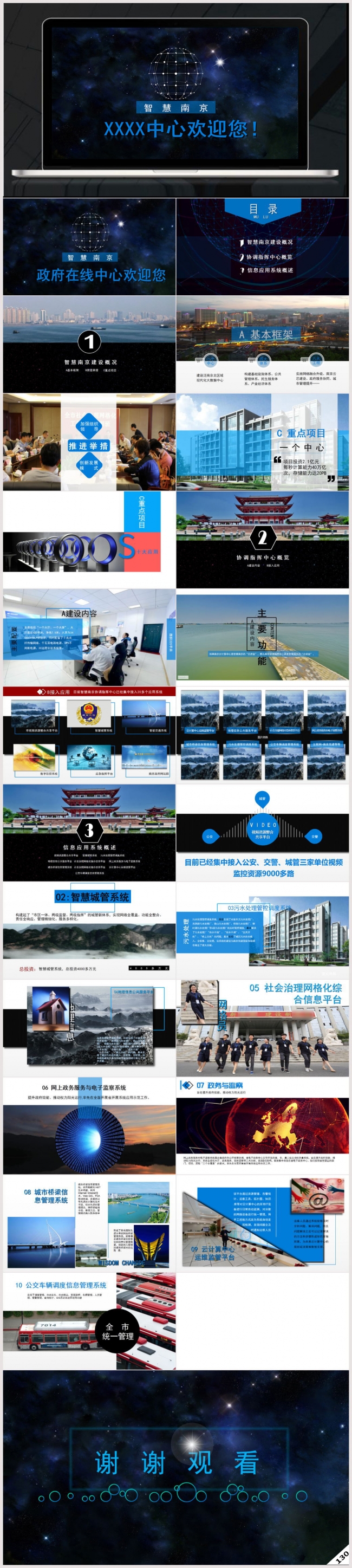 政府智能在线平台大数据中心互联网平台建设报告PPT模板